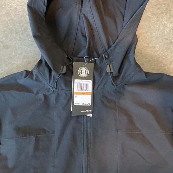 New Men's Small Under Armour Vanish Hybrid Quarter Zip Fitted Hoodie Black - Picture 4 of 4